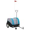vidaXL Reboque para bicicleta 45 kg ferro preto e azul
