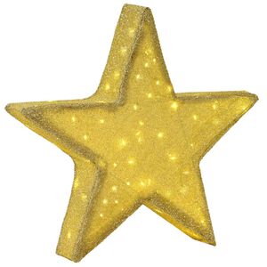 vidaXL Estrela de Natal 3D 50 LED Branco quente 55 x 53,5 x 10 cm
