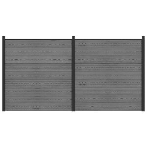 vidaXL Conjunto de Cercas 353 x 186 cm WPC e Alum&iacute;nio Cinzento