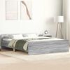 vidaXL Estrutura de cama c/ pain&eacute;is de cabeceira e p&eacute;s cinzento sonoma