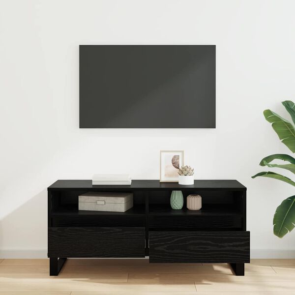 vidaXL Gabinete para TV com gaveta Carvalho Preto 100 x 34,5 x 44,5 cm