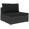 vidaXL Conjunto lounge de jardim c/ almofadões 12 pcs vime PE preto