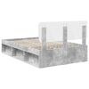 vidaXL Estrutura da Cama com cabeceira Cinza Concreto 135 x 190 cm