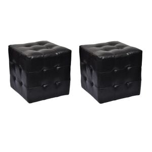 vidaXL Bancos em cubo 2 pcs preto