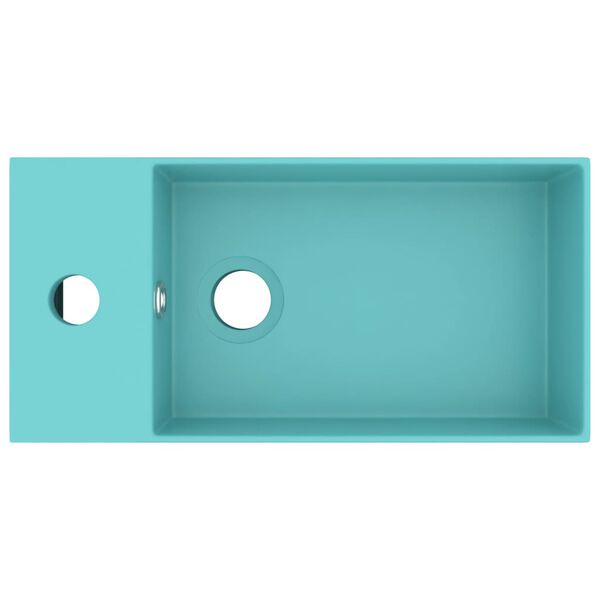 vidaXL Lavat&oacute;rio WC c/ extravasamento cer&acirc;mica verde-claro