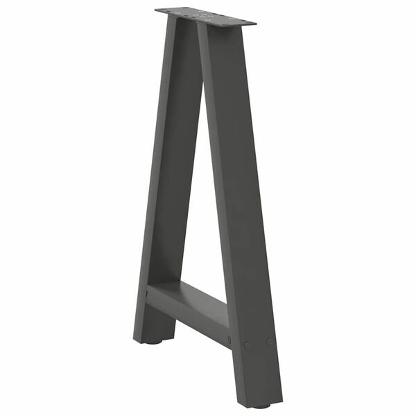 vidaXL P&eacute;s para mesa de jantar em formato A, 2 pe&ccedil;as, antracite, 50x(72-73) cm, a&ccedil;o