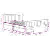 vidaXL Estrutura de cama c/ 2 gavetas 160x200 cm pinho castanho-escuro