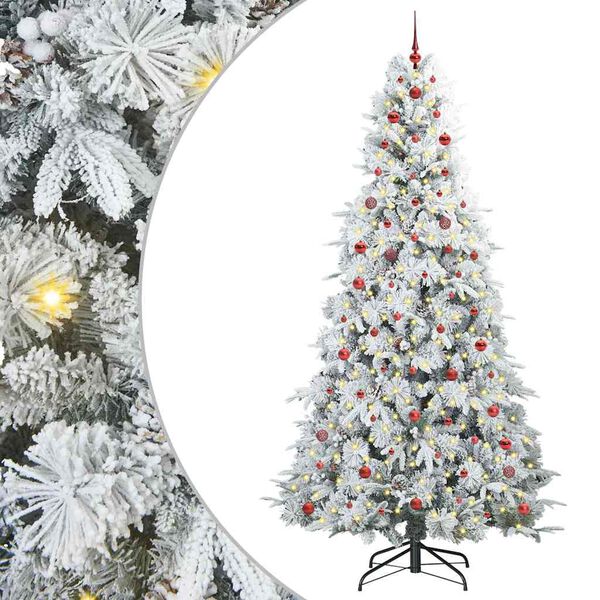 vidaXL &Aacute;rvore de Natal Articulada Artificial Branco 240 cm PE e PVC