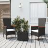 vidaXL 3 pcs conjunto lounge de jardim vime PE e a&ccedil;o preto