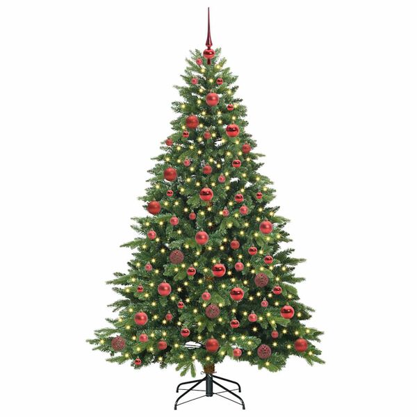vidaXL Árvore de Natal Artificial com 300 LEDs Verde 180 cm PE e PVC