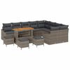vidaXL Conjunto de Sof&aacute; de Jardim 13 unid. Cinzeto vime PE