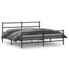 vidaXL Estrutura de cama com cabeceira e pés 183x213 cm metal preto