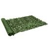 vidaXL Tela de privacidade p/ varanda c/ folhas 300x150cm verde-escuro