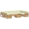 vidaXL Conjunto de Sof&aacute;s para Exterior 10 unid. Branco e Creme