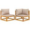 vidaXL 2 pcs conjunto de sof&aacute;s de jardim c/ almofad&otilde;es ac&aacute;cia maci&ccedil;a