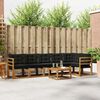 vidaXL Conjunto de Sof&aacute;s para Exterior 7 pcs Natural e Preto