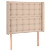 vidaXL Cabeceira cama c/ abas couro artif. 93x16x118/128 cm cappuccino