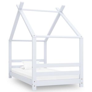 vidaXL Estrutura de cama para crian&ccedil;as 80x160 cm pinho maci&ccedil;o branco