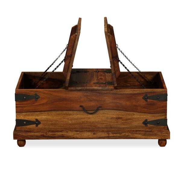 vidaXL Arca de arrumação 90x50x35 cm madeira maciça