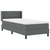 vidaXL Cama Box com colch&atilde;o Cinza Escuro 200 x 90 cm Poli&eacute;ster