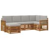 vidaXL Conjunto de Sof&aacute; Sectional 5 pcs Natural e Cinzento-Claro