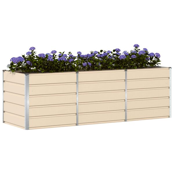 vidaXL Floreira Ivory 240 x 80 x 75 cm A&ccedil;o