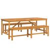vidaXL Conjunto de Jantar para Jardim 3 pcs Castanho