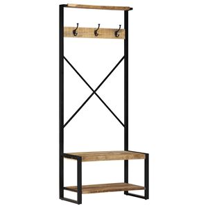 vidaXL Suporte para roupas 80x40x190cm madeira mangueira maci&ccedil;a &aacute;spera