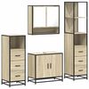 vidaXL 4 pcs conj. m&oacute;veis casa banho derivados madeira carvalho sonoma