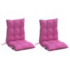 vidaXL Almofad&otilde;es cadeira encosto baixo 2 pcs tecido oxford rosa
