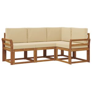 vidaXL Conjunto de Sof&aacute;s para Exterior 4 pcs Natural e Bege