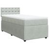 vidaXL Cama com molas/colch&atilde;o 100x200 cm veludo cinza-claro