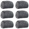 vidaXL Cobertores de Sof&aacute; 6 unid. Cinza Escuro 200 x 150 cm 4.5 kg L&atilde;