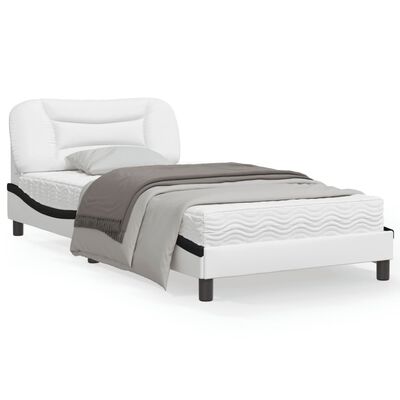 vidaXL Estrutura cama c/ cabeceira 100x200 cm couro artificial