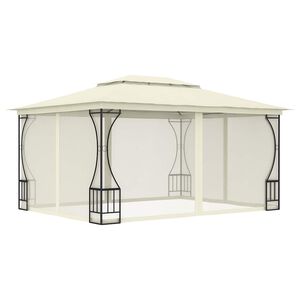 vidaXL Gazebo com redes 300x400x265 cm creme