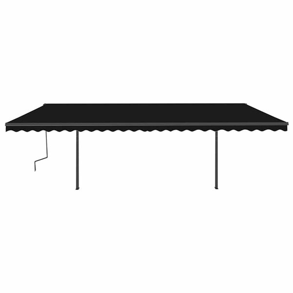 vidaXL Toldo autom&aacute;tico com LED e sensor de vento 6x3 m antracite