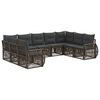 vidaXL Conjunto de Sof&aacute; de Jardim 9 unid. Cinza e Cinza Escuro vime PE