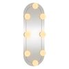 vidaXL Espelho de parede oval com luzes LED 15x40 cm vidro