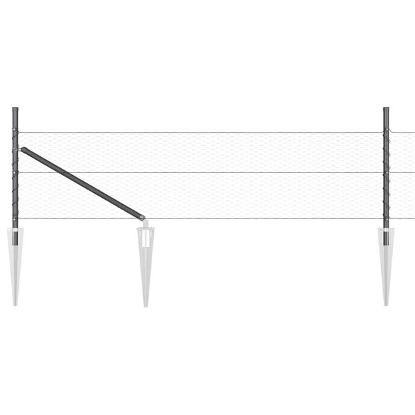 vidaXL Cerca com Postes Cinzeto 0.8 x 100 m A&ccedil;o revestido de PVC