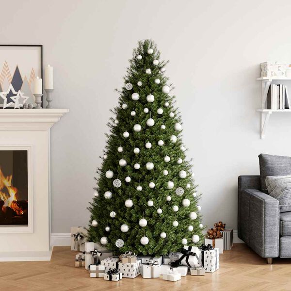 vidaXL Conjunto de bolas de natal 100 pcs branco