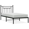 vidaXL Estrutura de cama com cabeceira 90x190 cm metal preto