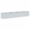 vidaXL Canteiro elevado de jardim a&ccedil;o galvanizado 320x80x44cm prateado