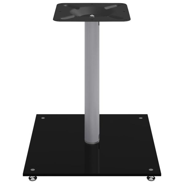 vidaXL Suportes colunas 2 pcs vidro temperado 1 pilar preto/prateado