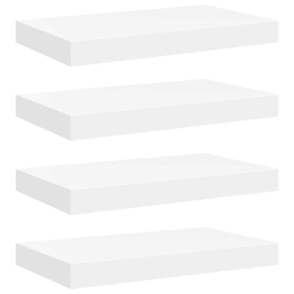 vidaXL Prateleiras de parede suspensas 4 pcs 40x23x3,8cm MDF branco