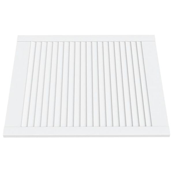vidaXL Porta de arm&aacute;rio com design de persiana pinho maci&ccedil;o branco