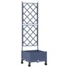 vidaXL Vaso de Jardim com Treli&ccedil;a e Rodas Cinzento 40 x 40 x 131,5 cm