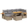 vidaXL 7 pcs conjunto de sof&aacute;s p/ jardim com almofad&otilde;es vime PE bege