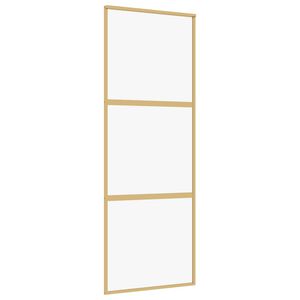 vidaXL Porta deslizante 76x205 cm vidro ESG/alum&iacute;nio dourado