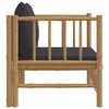 vidaXL Sof&aacute; de jardim com almofad&otilde;es bambu cinzento-escuro