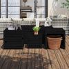 vidaXL 4 pcs conjunto caixas de jardim madeira de pinho maciça preto